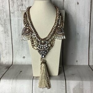 Elegant Gold and Silver Statement Necklace